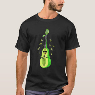 Camiseta Abacate Tocando Violão Música Acústica Elétrica Mú