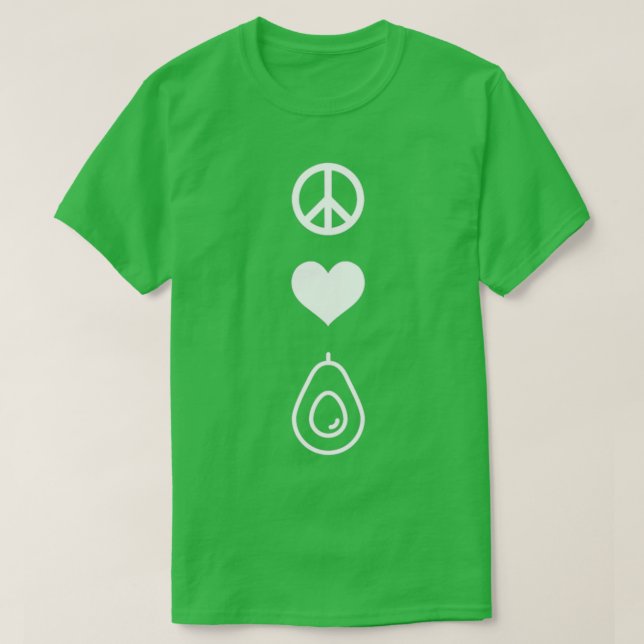 Camiseta abacates de paz para amantes de abacamole (Frente do Design)