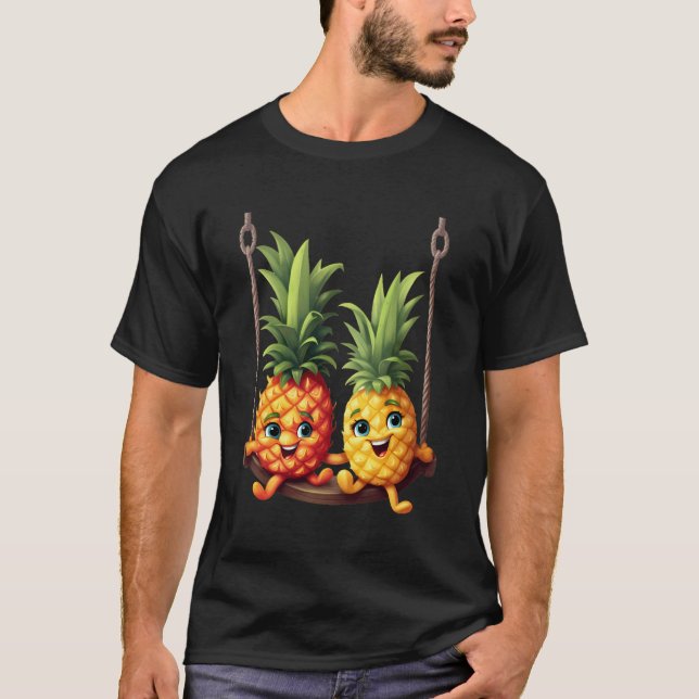 Camiseta Abacaxi Ananás Pineanases Nadadores (Frente)