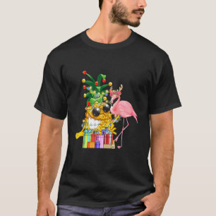 Camiseta Abacaxi Árvore de Natal Luzes Xmas Homens Sunglass