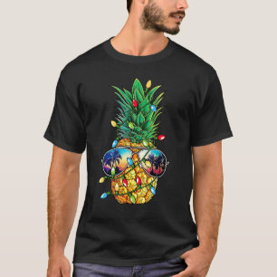 Camiseta Abacaxi Árvore de Natal Luzes Xmas Meninos Suspens