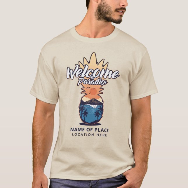 Camiseta Abacaxi - Bem-vindo à roupa de texto personalizada (Frente)