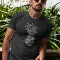 Abacaxi Branco Contorno Preto Tropical