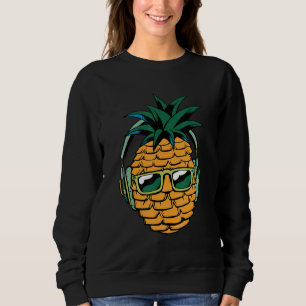 Camiseta Abacaxi Cinto Com Fones de ouvido De Óculos De Sol