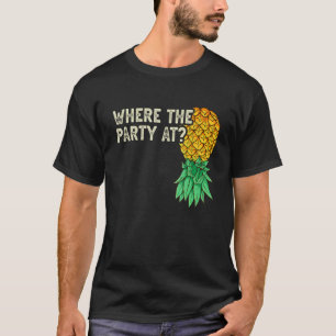 Camiseta Abacaxi De Cabeça Para Baixo Onde Um Swinger Engra