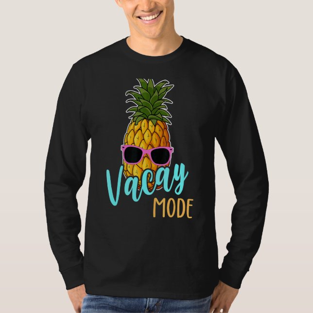 Camiseta Abacaxi De Modo Vago Com Óculos De Sol Vacati De V (Frente)