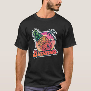Camiseta Abacaxi De Verão No Mar Óculos De Sol Tropicais