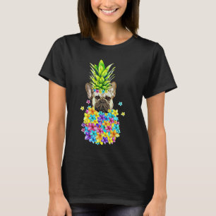 Camiseta Abacaxi e flores de abacaxi francês, de raça branc