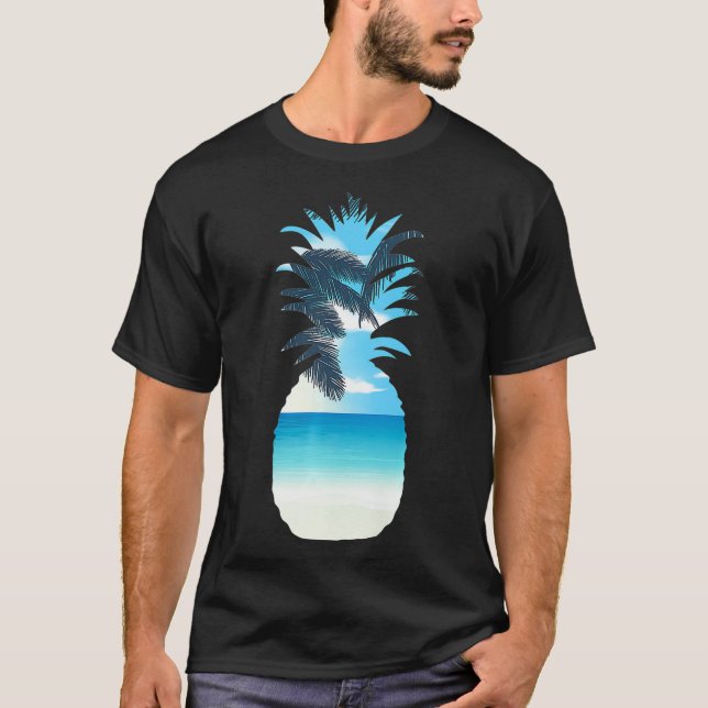 Camiseta Abacaxi Em Um pintinho De Chá De Fruta Tropical Le (Frente)