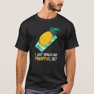 Camiseta Abacaxi Eu Gosto Muito De Sumo De Fruta De Abacaxi