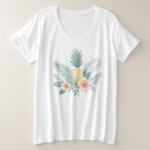 Camiseta Abacaxi floral e havaiano