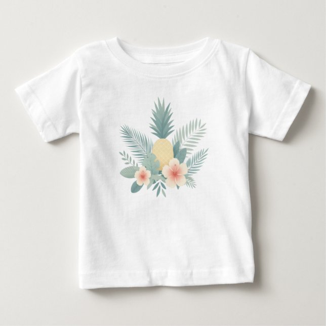 Camiseta Abacaxi floral e havaiano (Frente)