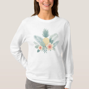 Camiseta Abacaxi floral e havaiano