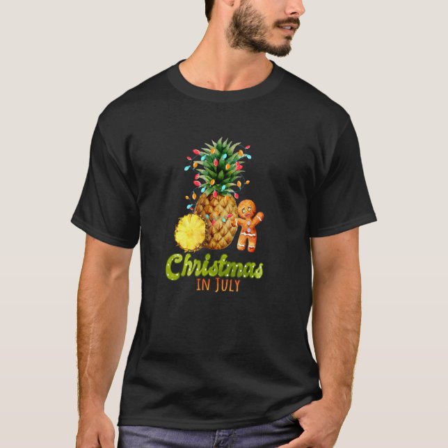 Camiseta Abacaxi Natal Em Julho Aloha Hawaii Beaches H (Frente)
