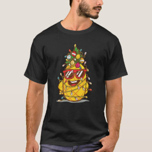 Camiseta Abacaxi Natal Luzes Tropicais Haw