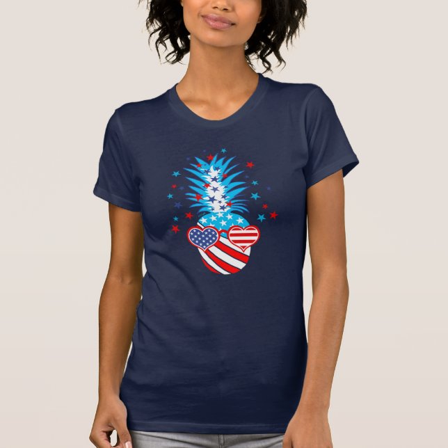 Camiseta Abacaxi Patriótico Engraçado (Frente)