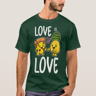 Camiseta Abacaxi Pertence À Pizza Engraçado Comida Amor É A
