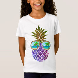 Camiseta Abacaxi roxo rosa tropical