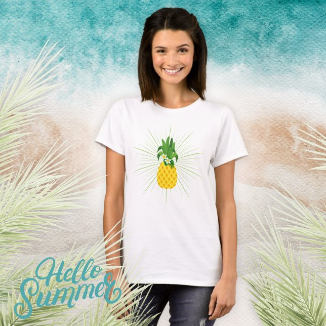 Camiseta Abacaxi tropical amarelo (Yellow Tropical Pineapple T-Shirt)