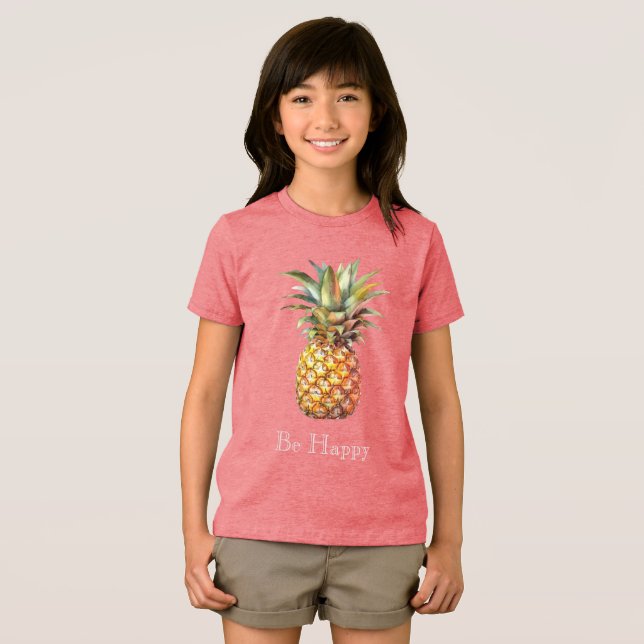 Camiseta Abacaxi tropical feliz (Frente Completa)
