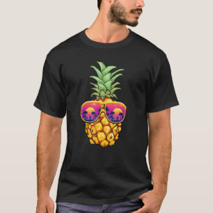 Camiseta Abacaxi Usando Óculos de Sol Tropical Havaiano Ver