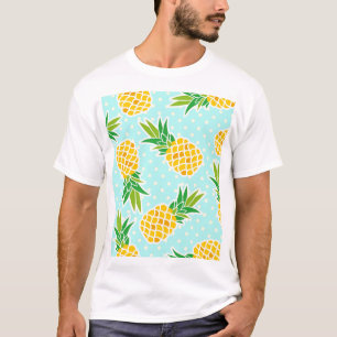 Camiseta Abacaxis Exóticos: Diversão Polka-Ponto Azul.