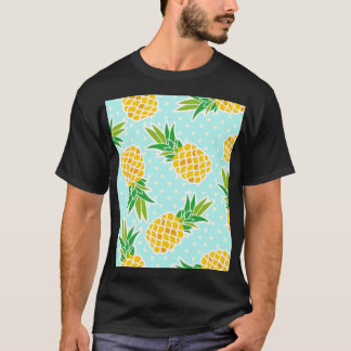 Camiseta Abacaxis Exóticos: Diversão Polka-Ponto Azul.