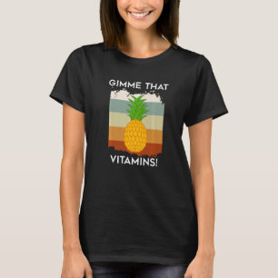 Camiseta Abacaxis Vitaminas Frutas Tropicais Me Dê Vitamina