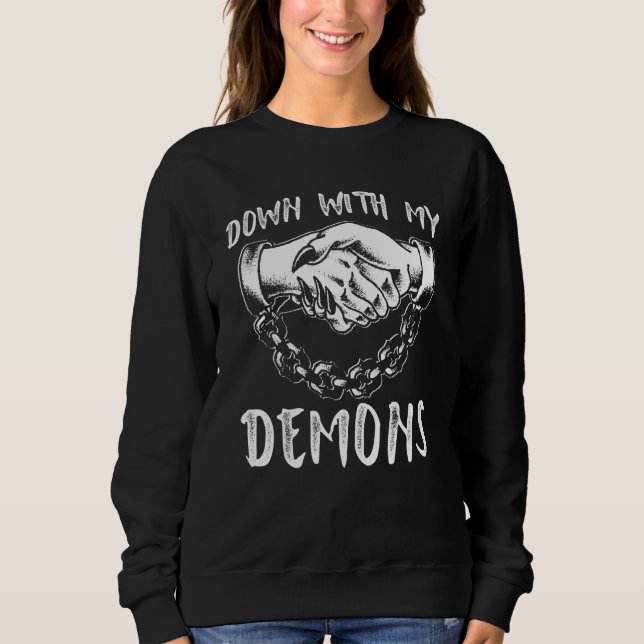 Camiseta Abaixo com meus demônios ocultos satânicos (Frente)