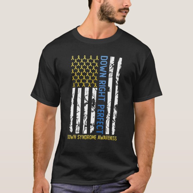 Camiseta Abaixo, Direita, Amarelo Azul, Bandeira Americana (Frente)
