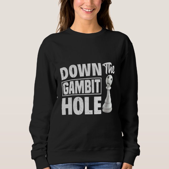 Camiseta Abaixo o Gambit Hole Chess Checkmate King Queen (Frente)