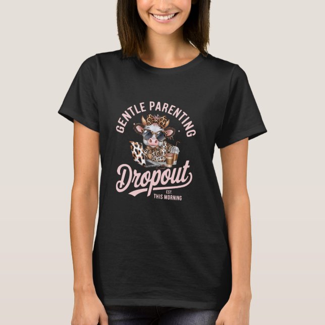 Camiseta abandono da parentalidade gentil vaca engraçada di (Frente)