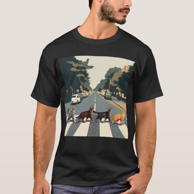 Camiseta Abbey Road cat (Frente)