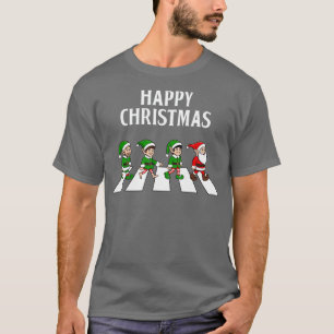 Camiseta Abbey Road Christmas Papais noeis and Elves