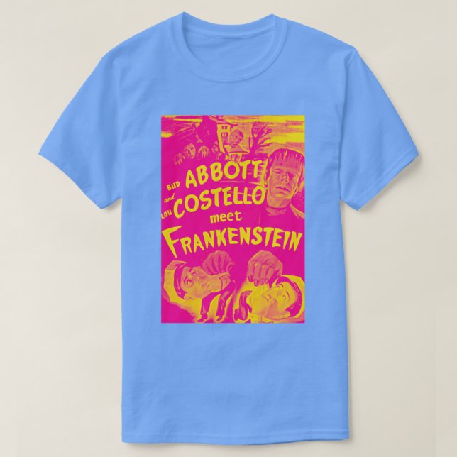 Camiseta Abbott e Costello Encontram Variante Rosa (Frente do Design)