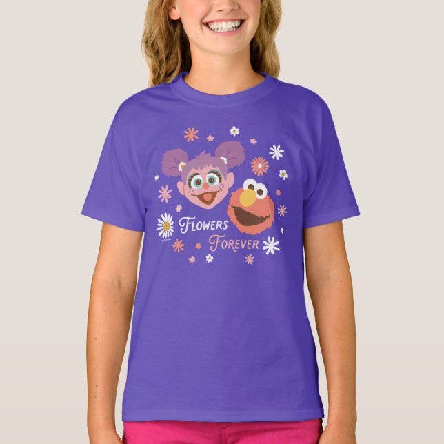 Camiseta Abby Cadabby & Elmo | Flores para sempre (Frente)