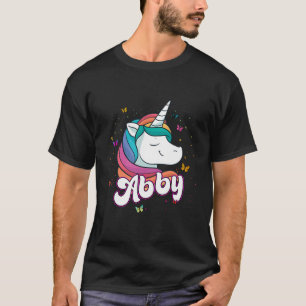 Camiseta Abby - Nome Adorável De Menina Com Belo Unicórnio