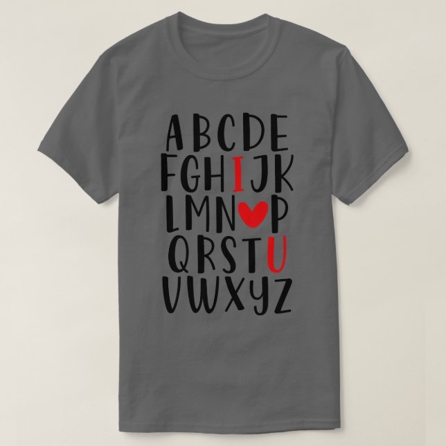 Camiseta ABC Alphabet I Love You English Teacher Valentines (Frente do Design)