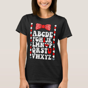 Camiseta ABC Alphabet I Te Amo Dias de os namorados De Prof