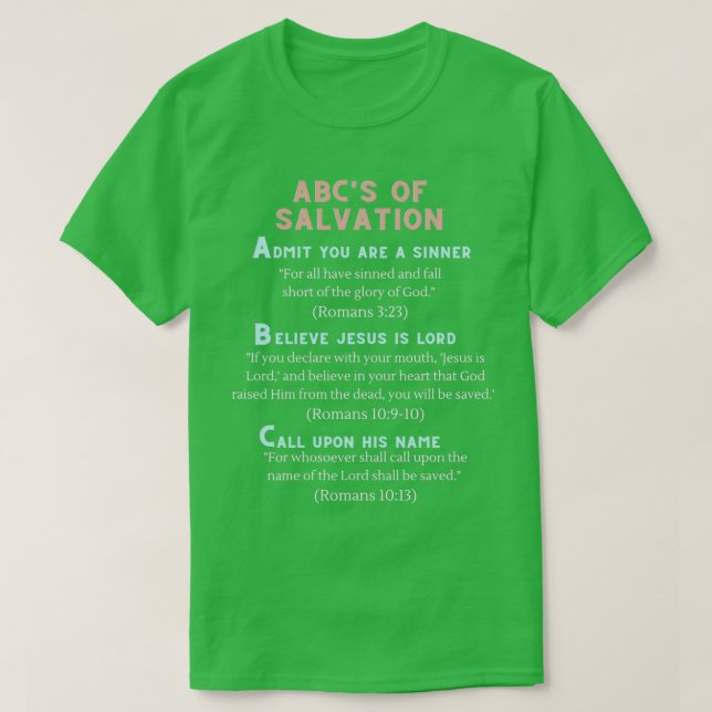 Camiseta ABC da Salvação (Frente do Design)