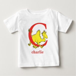 Camiseta ABC do Dr. Seuss: Letra C - Vermelho Adicione se