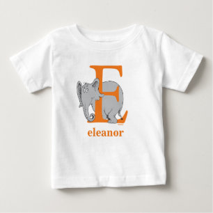 Camiseta ABC do Dr. Seuss: Letra E - Laranja Adicione seu