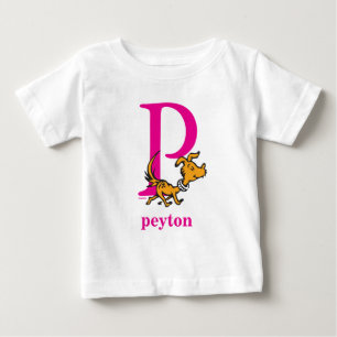 Camiseta ABC do Dr. Seuss: Letra P - Rosa Adicione seu No