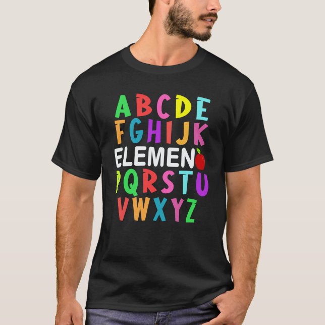 Camiseta ABC Elemeno Kindergarten Teacher Cute  Back to Sch (Frente)