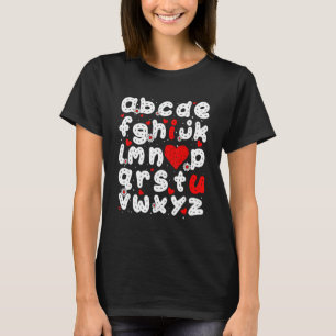Camiseta ABC Eu Amo Você Alfabeto Dia dos Namorados Diverti