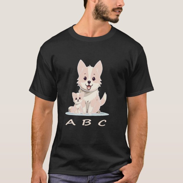 Camiseta ABC Gato e Cachorro (Frente)