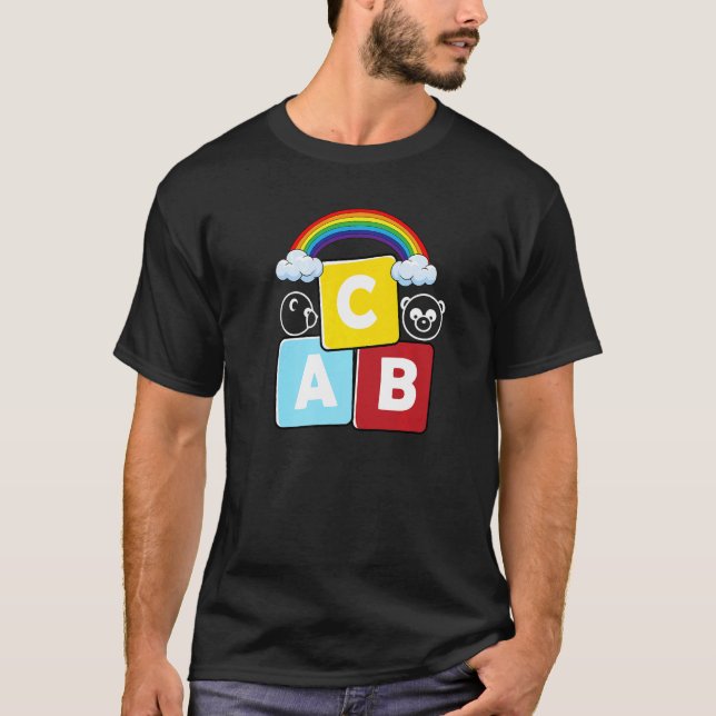 Camiseta Abc Letra De Volta Para O Professor De Escola Pand (Frente)