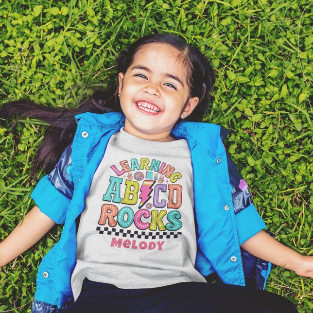 Camiseta abc retro fofo de volta à escola (Criador carregado)