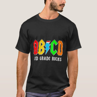 Camiseta Abcd 3ª série rochas meninos de volta à escola pro