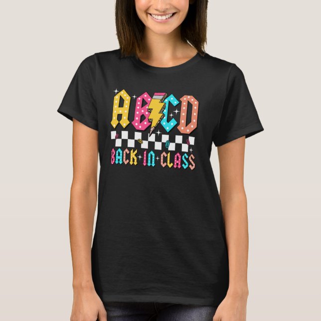 Camiseta ABCD Black in Class Teacher Study First Day Back (Frente)